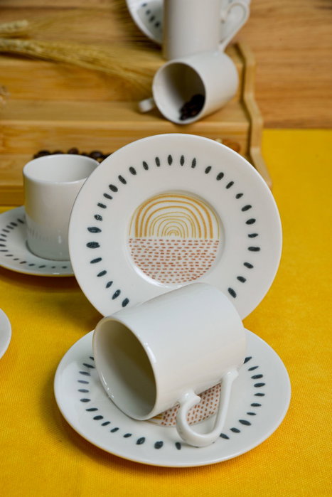Hermia Yakamoz 12 Juego de Tazas de Café y Platos Multicolor